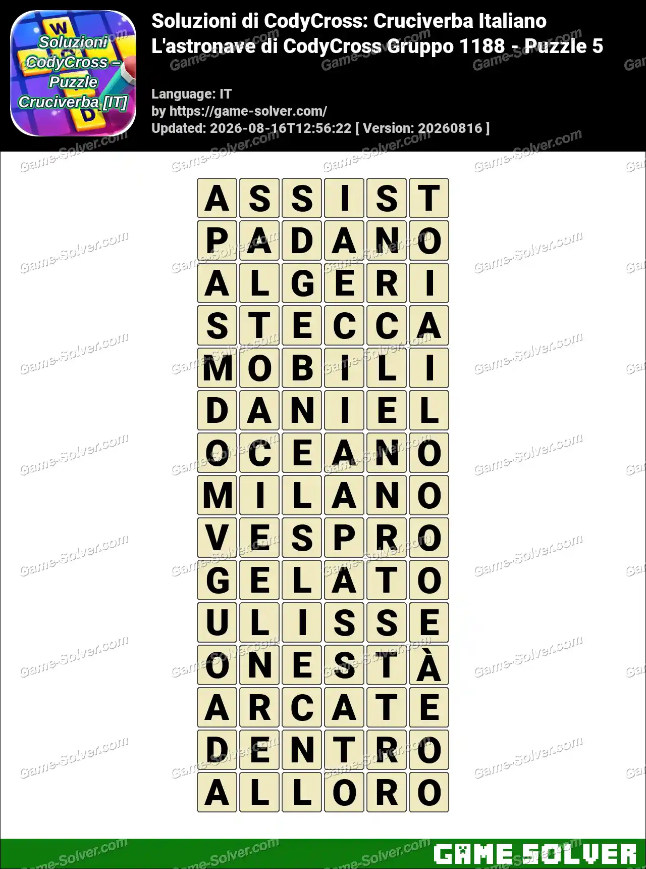 Soluzioni di CodyCross: Cruciverba Italiano L’astronave di CodyCross Gruppo 1188 – Puzzle 5